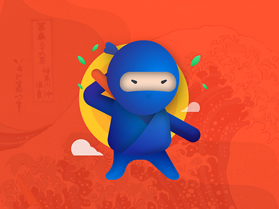 Fruits Hunter design game illustration ninja