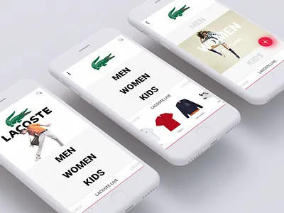 Lacoste Mobile app algeria android ayouni mongi fashio gmarellile ios lacoste shoes sport wears tunisia ui ux