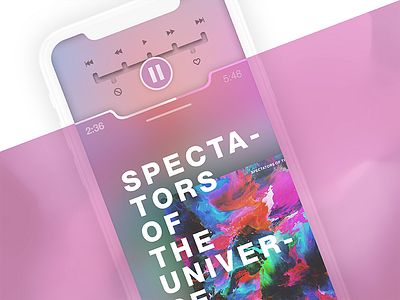 Gearbox Player concept gearbox ios iphone iphonex itunes music pause pink play player ui