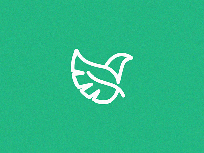 Bird mark bird bird logo eco environment green leaf logo minimal