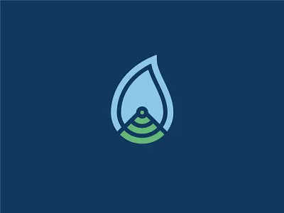 Droplet with Signal droplet logo mark pizza water water conservation water droplet