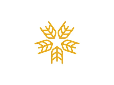 Wheat Star farm geometric logo mark minimal modern negative space star symbol wheat