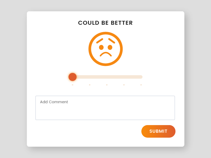 Rating Slider add comment emoji expression happy rating review sad slider smiley submit