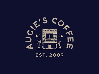 Augie's Coffee branding design coffee graphic design hand drawn hand made illustration monogram vintage