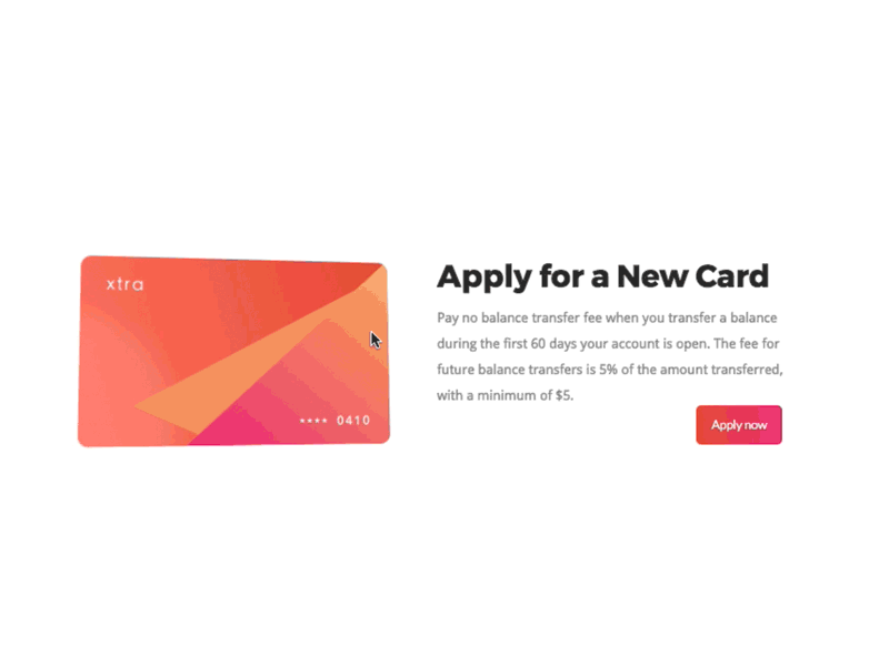 3D Card Experiment 3d animation card gradient hover move on prototype