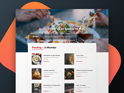 Food Site food food search red restaurant ui ux uxui web design website zomato