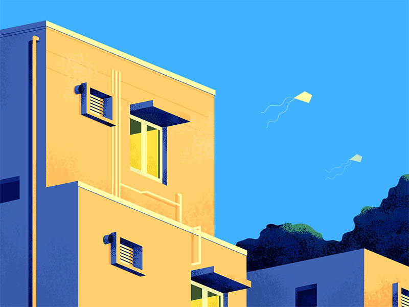 Kites building gif home illustration sky sunlight