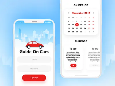 Guide On Cars app car colorful design inspiration iphone x uiux