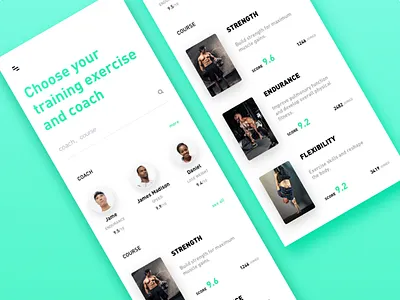 Choose your training exercise and coach app design fitness graphics icon interface ios iphone mobile ui ux