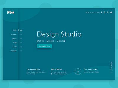 Design Studio 1.0 agency website clean design studio design studio website home home page landing landing page taran uiux web page website