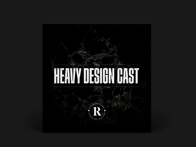 The Heavy Design Cast black logo marble podcast type