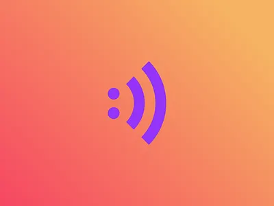 Goodmood Radio gradient happy icon logo mark music purple radio smile