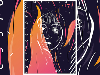 A R T I S - E X P R E S S I O N // poster. alex escu art emotions girl gradient illustration illustrator poster print smoke vector