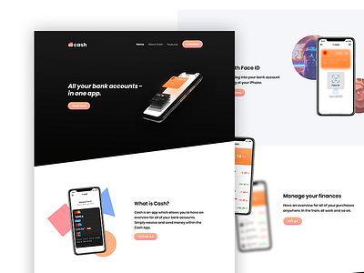 Cash Landing Page app bank creditcard finance financial homepage landing mastercard ui uix website