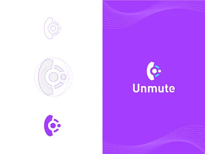 Unmute logo app brand freelance handset mark mobile symbol talk telephone vietnam
