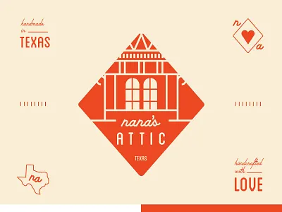 Branding for Nana's Attic brand elements branding craft handcrafted handmade texas