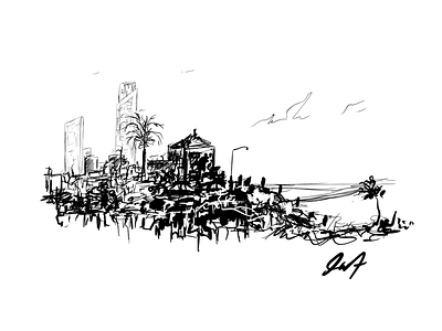 Somewhere cartoon drawing illustration pen sketch