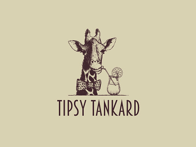 Tipsy Tankard barware character design drink food fun giraffe glass logo