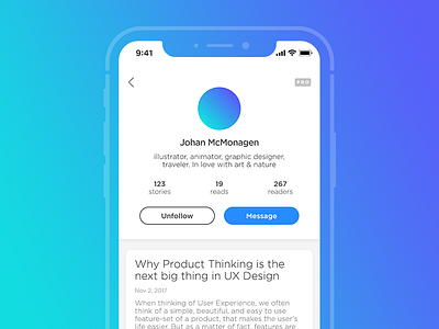 User Profile - Daily UI #006 app dailyui profile social ui user