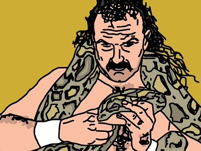 Jake the Snake (DDT) damion ddt drawing illustration jake the snake portrait snake vector wrestling wwe wwf