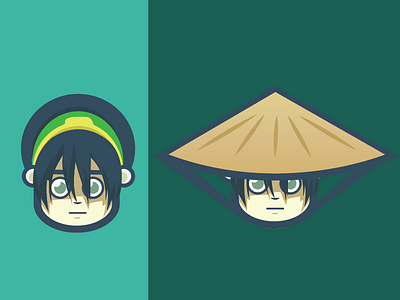 Toph (Big heads series) avatar big heads earth kingdom illustration. last airbender round toph