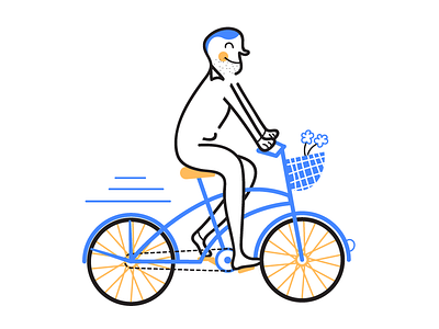 on wheels - Characters II bicycle characters eco illustration movement outline people sport wheels