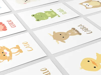 Farm Animal Flashcards animal illustrations design farm animals flashcards