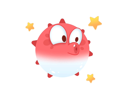 Puffer fish moving effect animation colour gif interesting puffer fish red star