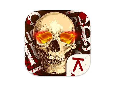 icon trial android design fire graphic head hunter icon ios logo skull trial typography