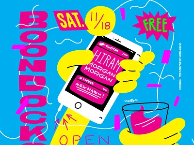 Hiram Boondocks Sat 11 18 17 flyer illustration typography