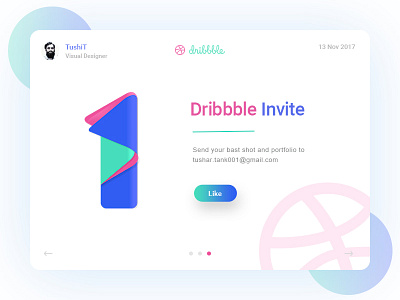 1 Dribbble Invite Giveaway 1 debut draft dribbble giveaway invitation invite invites one shot tushit