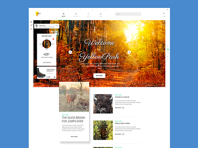 Yellow park front page material design ui ux web