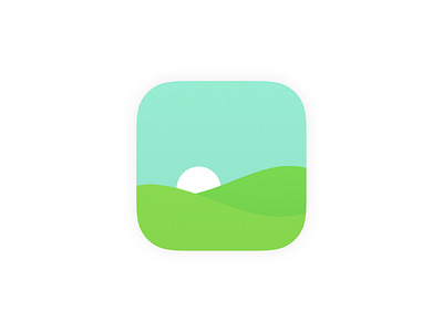 Gallery Icon 3 blue gallery green icon iphone land mountain photo sky sun ui ux