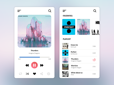 Music player - Daily Ui 09 9 app app design blue challenge clean daily ui daily ui challenge music music player pink ui