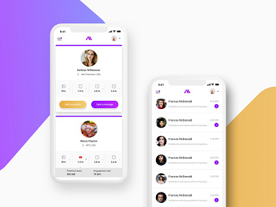 Influencer Marketing App app campaign clean flat influencer marketing minimal mobile social media ui ux