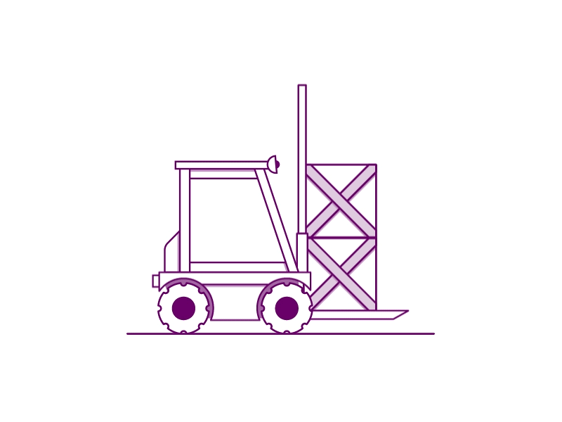 Illustration Development 2d adobe after animation driving effects flat forklift loop