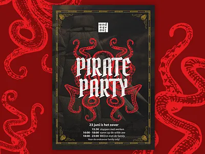 Pirate Party Poster boogaert design illustration mathijs mathijs boogaert old party pirate poster style tyse