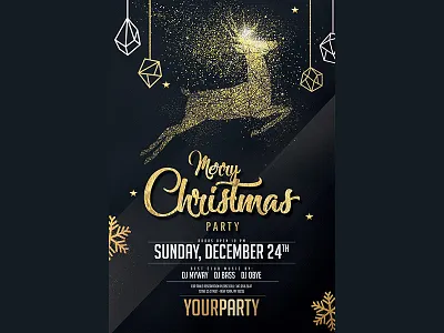 Gold Christmas Party Invitation christmas design gold graphic invitation party typography