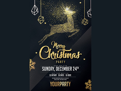 Gold Christmas Party Invitation christmas design gold graphic invitation party typography