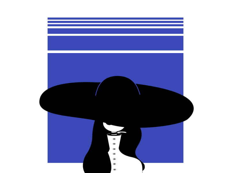 Girl gif girl glass hat illustration loop