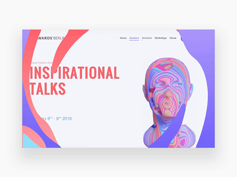 Awwwards Conf. 2018 animation clean dailyui design digital flat gif minimal ui ux web design white