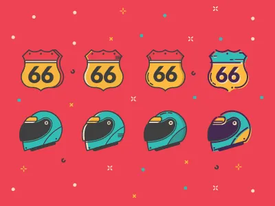 Icons test art designinspiration doodle flat graphicdesign icon illustration illustrator motion motorcycle route66 sketch
