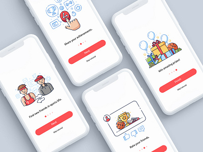 Tutorial illustrations app illustration mobile mobileapp outline sport ui