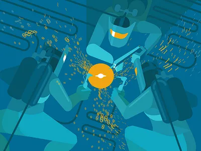 Development characters illustration simple team vector welding work workers