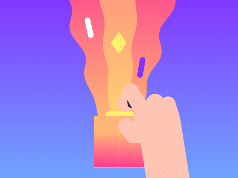 Monday Start Animation animation behance box explosion gif gradient hands loop monday palette wave