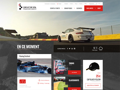 Template Spa Francorchamps car events francorchamps news race shop socials webdesign