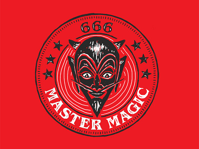 Master Magic badge devil halloween illustration texture token