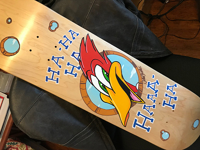 Woody! acrylic custom painting skateboard skatedeck