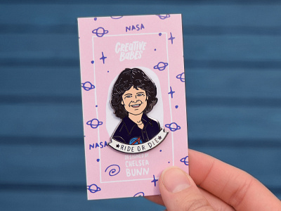 Sally Ride Enamel Pin astronaut enamel pin nasa outer space planet ride or die sally ride