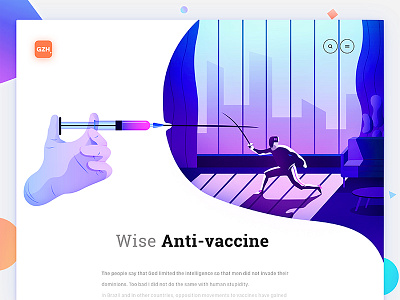 Anti-vaccine app design flat gradient illustration interface logo mobile sketch ui ux web